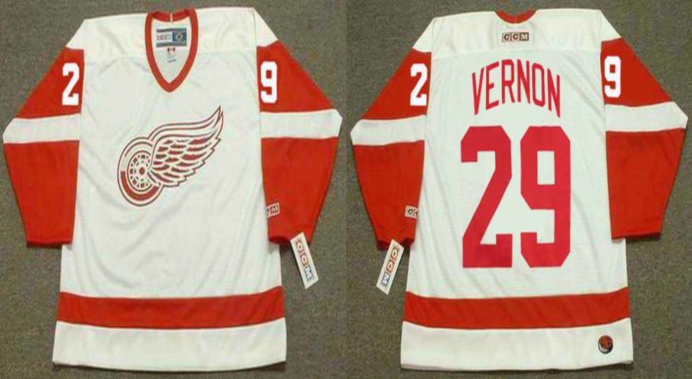 2019 Men Detroit Red Wings 29 Vernon White CCM NHL jerseys